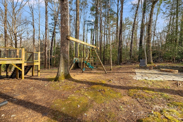 view of yard featuring a playground