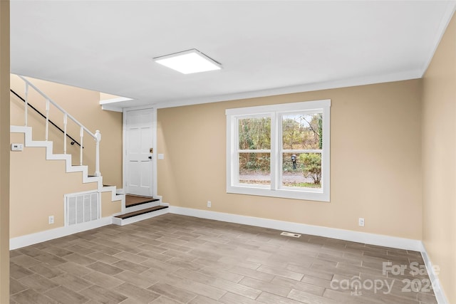 interior space with light hardwood / wood-style floors