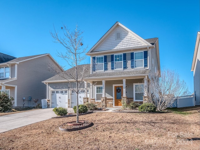 view of front of house with a garage