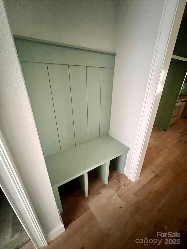 mudroom featuring light hardwood / wood-style flooring