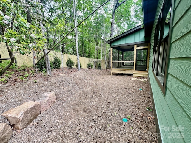 view of yard featuring fence