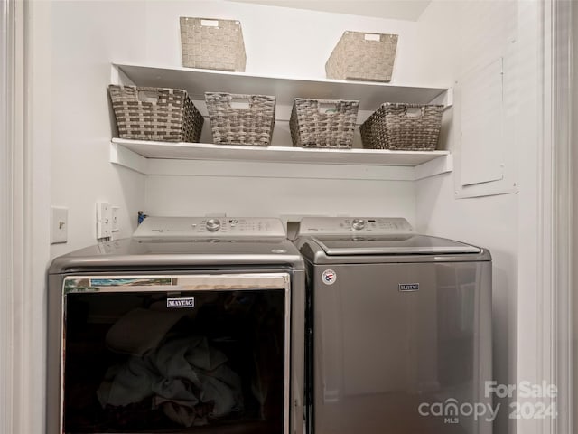 laundry area featuring independent washer and dryer