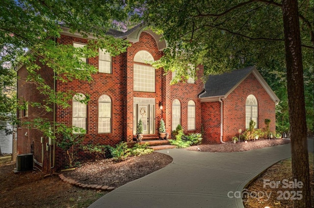 view of front of house with central AC unit