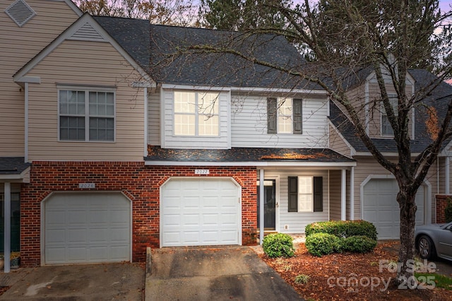 view of property featuring a garage