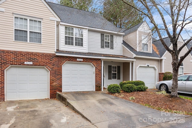 view of front of home with a garage