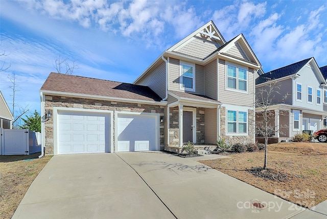 view of front of home with a garage