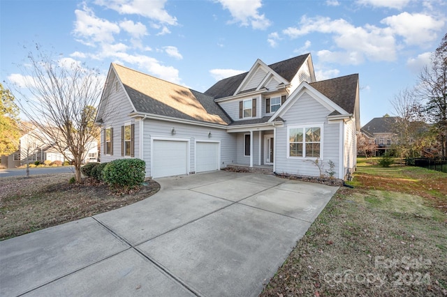 view of front of property featuring a garage