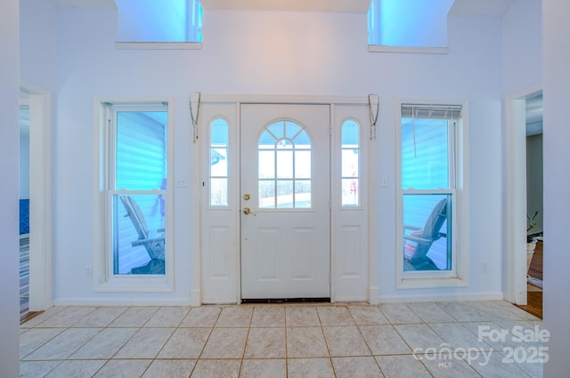 view of tiled foyer entrance