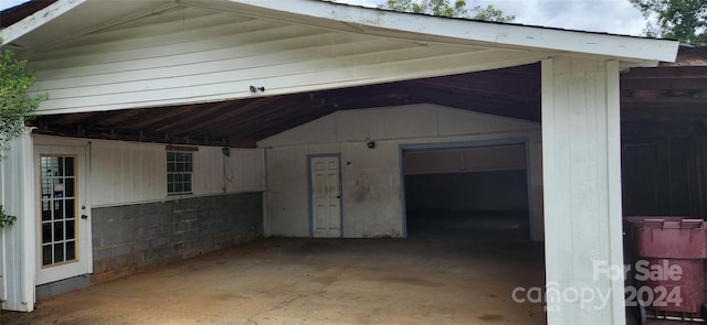 view of garage