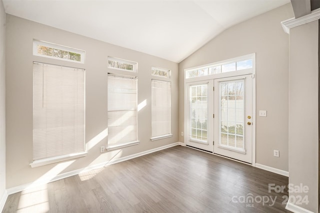 12039 Windy Rock Way, Charlotte, NC 28273 - interior space featuring wood-type flooring and vaulted ceiling