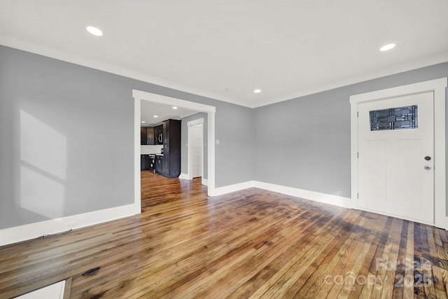 interior space with hardwood / wood-style floors