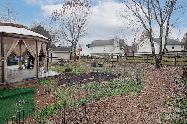 view of yard featuring a gazebo