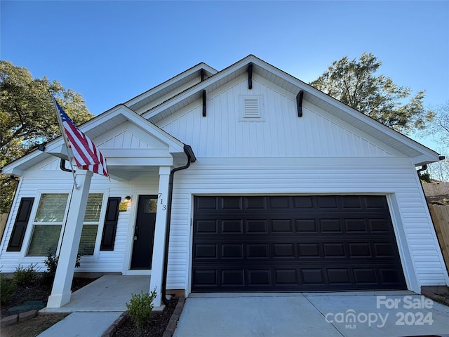 view of front of home with a garage