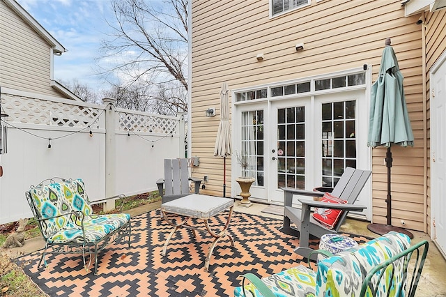 view of patio / terrace with french doors