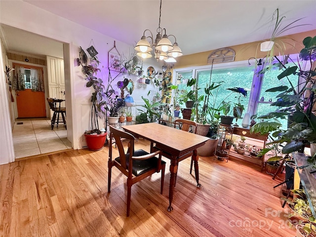 81 Jericho Dr, Tryon, NC 28782 - dining room with light wood finished floors and a chandelier