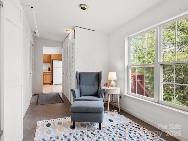 sitting room featuring tile patterned floors and a healthy amount of sunlight