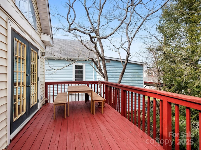 deck with french doors