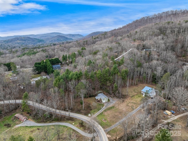 aerial view featuring a mountain view