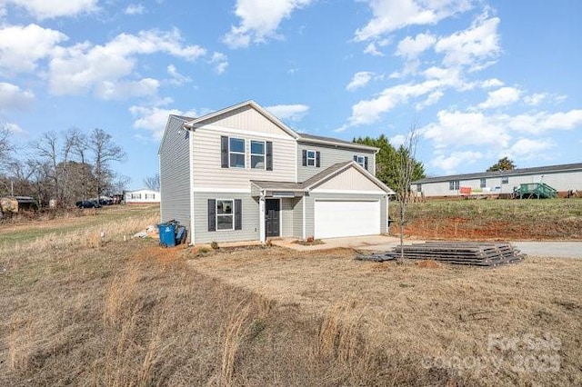 view of front of house with a garage