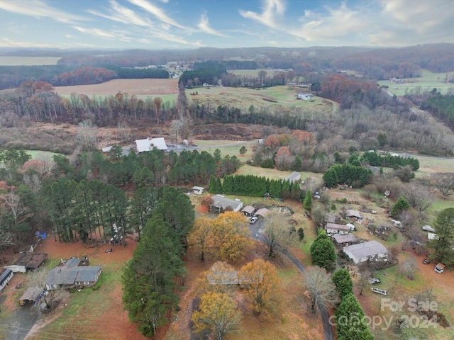 aerial view featuring a rural view