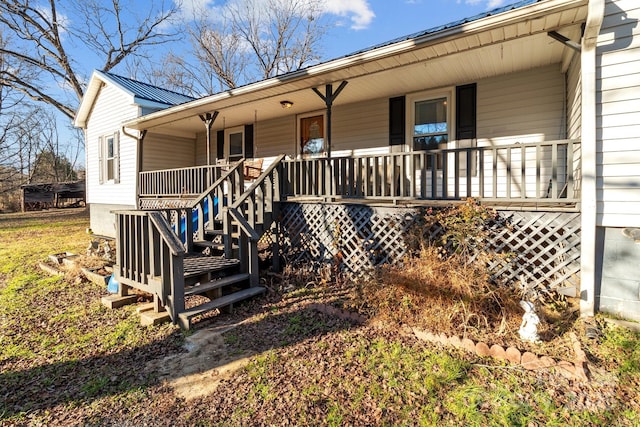 exterior space featuring a porch