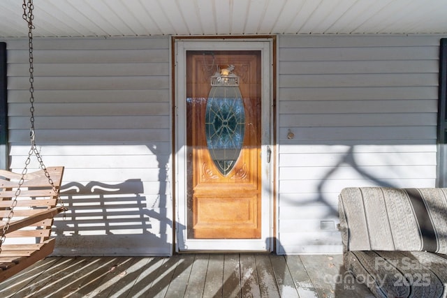 view of doorway to property