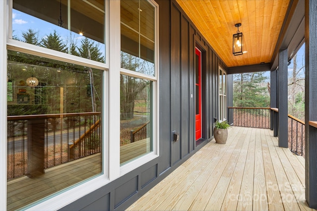 wooden deck featuring a porch