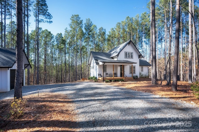 view of front of property with a porch