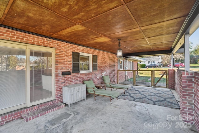 view of patio with a porch