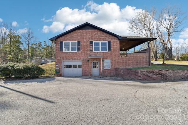 view of property exterior with a garage