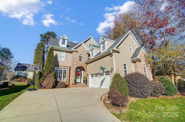 front of property with a garage