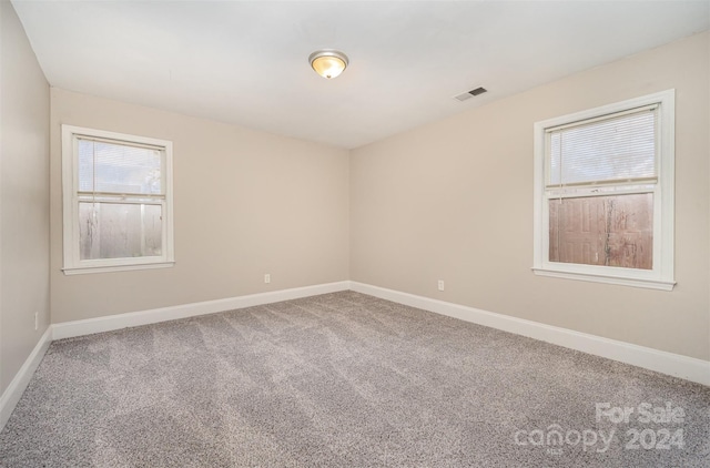 view of carpeted spare room