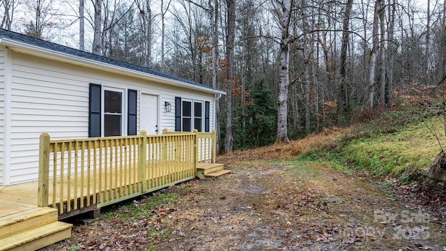 exterior space featuring a deck