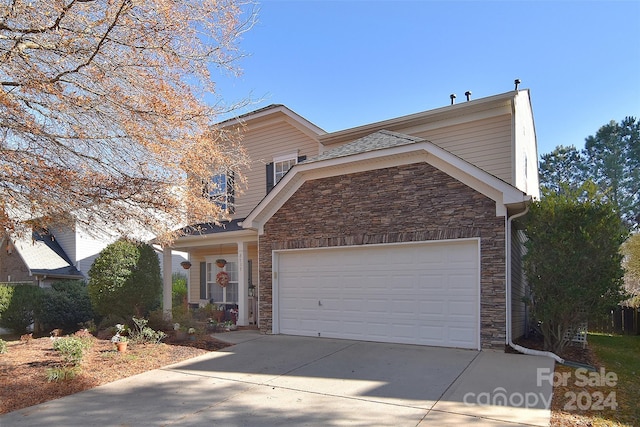 view of front of home featuring a garage