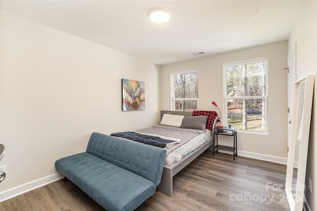 bedroom featuring wood-type flooring