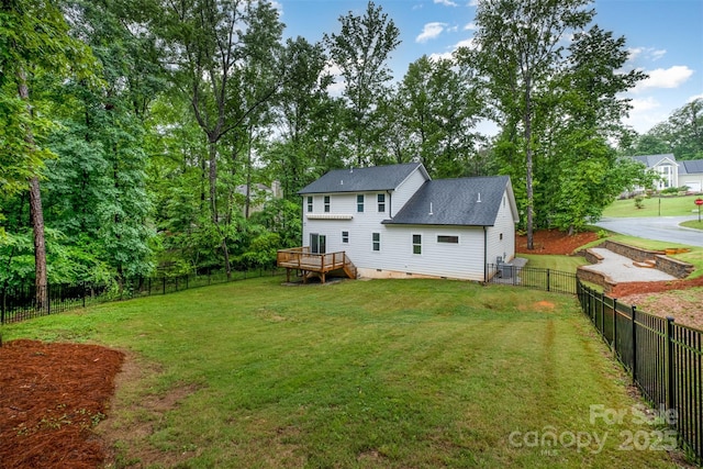 10221 Hanging Moss Trl, Mint Hill, NC 28227 - rear view of property with crawl space, a wooden deck, and a shingled roof