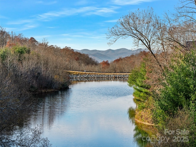 water view with a mountain view