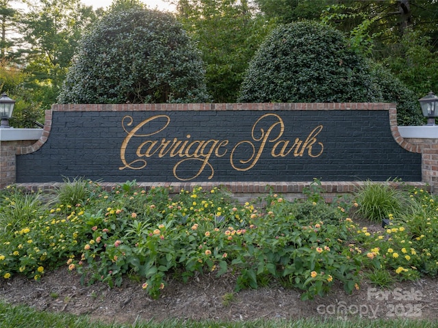 view of community sign