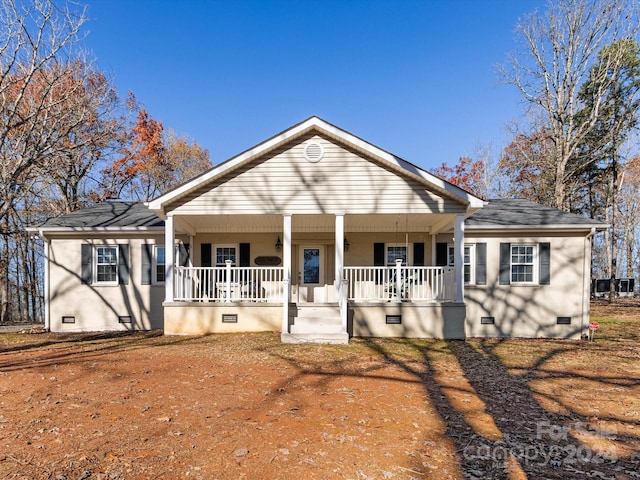 view of front of home with covered porch