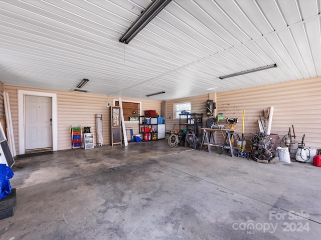 view of garage