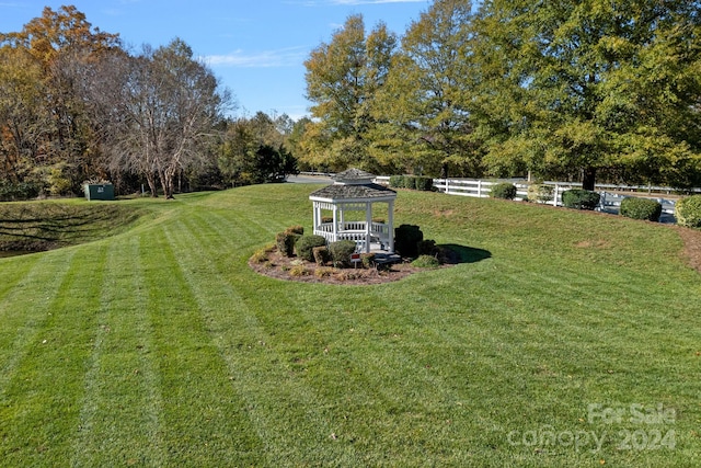 view of yard featuring a gazebo