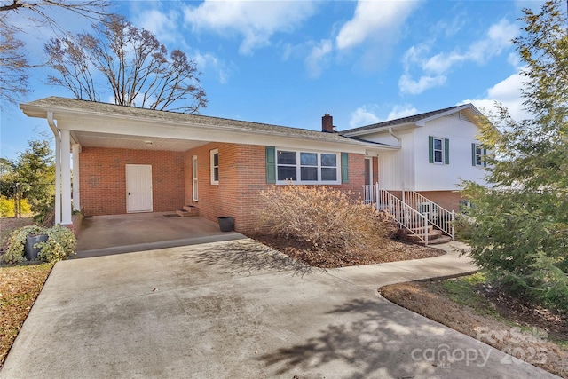 tri-level home with a carport