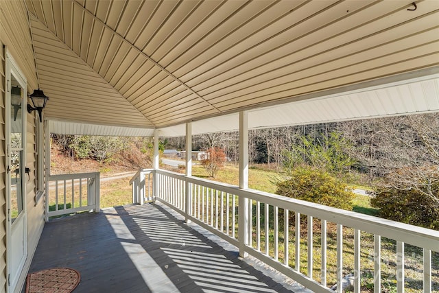 deck with a porch