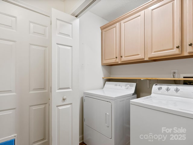 laundry area featuring cabinets and independent washer and dryer