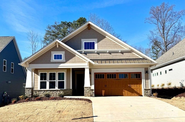 craftsman-style house with a garage