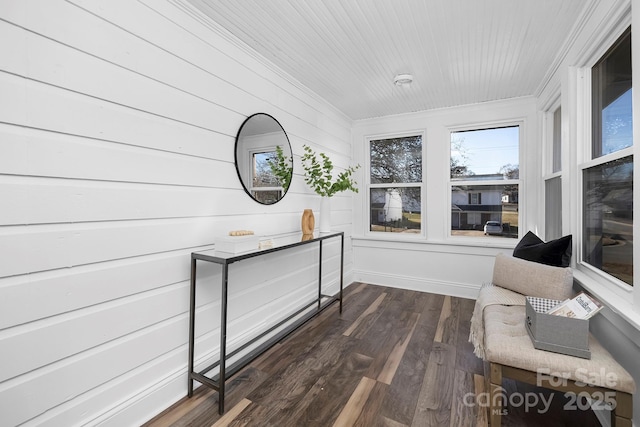 interior space featuring dark hardwood / wood-style flooring