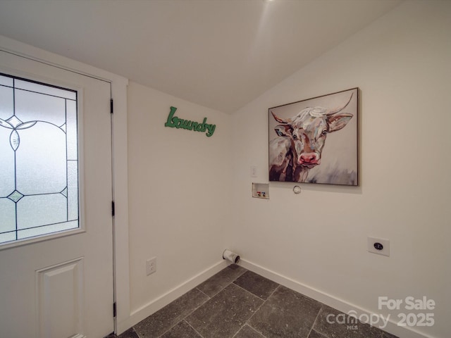 laundry room with hookup for an electric dryer and hookup for a washing machine