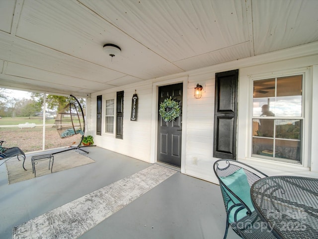 view of patio featuring covered porch