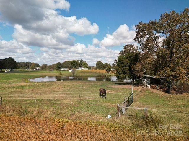 view of yard with a water view