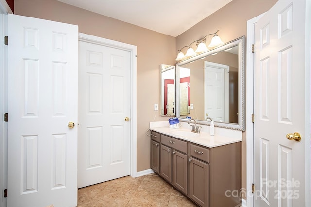 bathroom featuring tile patterned floors and vanity